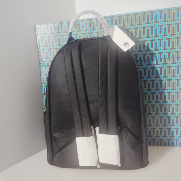 Tory Burch $350 Nylon Backpack Black Lightweight Purse Bag 173559 Pockets
